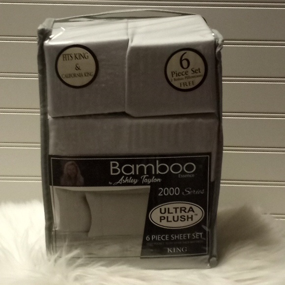 Bamboo Essence King Size Light Gray- 6 Piece Sheet Set - Picture 2 of 10